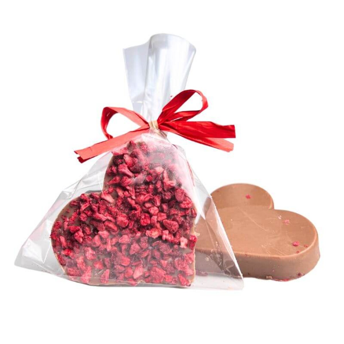 Czekoladowe mini serce z malinami - wyjątkowe serce z mlecznej, intensywnie kakaowej czekolady z dodatkiem malin, 100 % naturalne składniki, czekolada rzemieślnicza