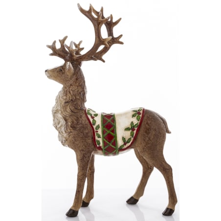 Figurka - stojący jeleń 35x9,5x22 cm OLEN z białą derką