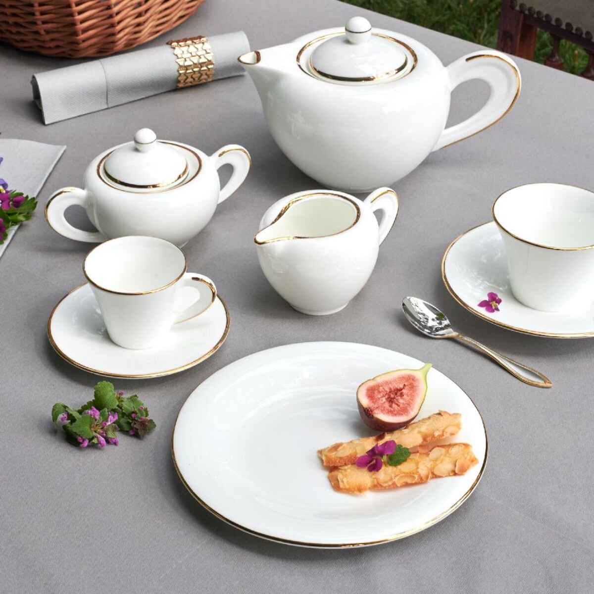 VILLA ITALIA Talerzyk deserowy śniadaniowy 20 cm porcelanowy NAOMI GOLD