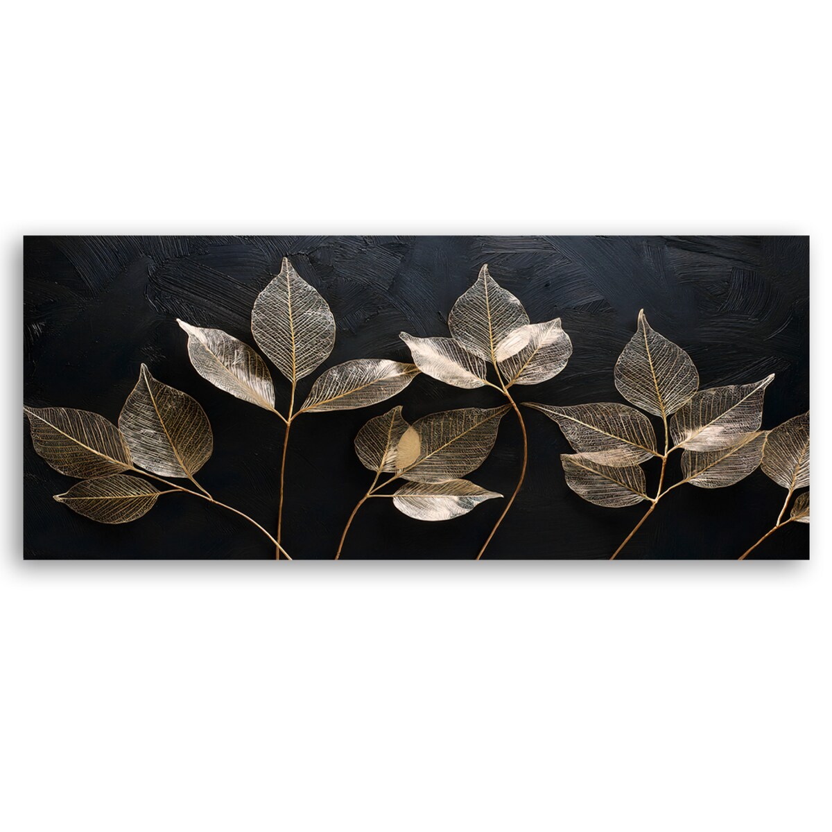 Stylowe Obrazy do salonu Minimalizm Liście Rośliny Glamour Abstrakcja 120x40