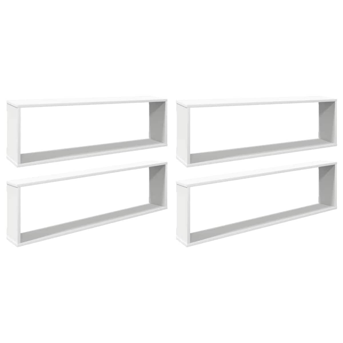 vidaXL Półki ścienne kostki, 4 szt., białe, 100x15x30 cm