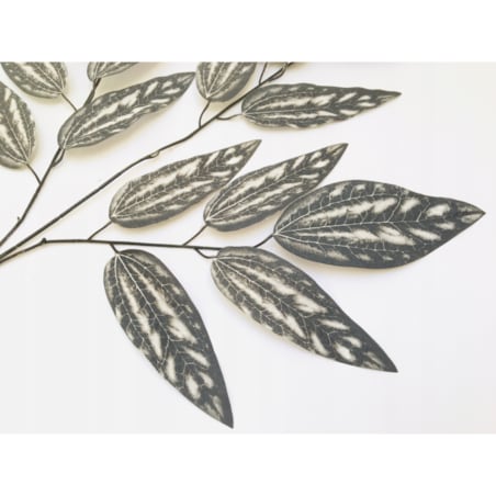 CZARNO BIAŁE jesienne liście duże łodyga gałązka do wiązanki cmentarz grób