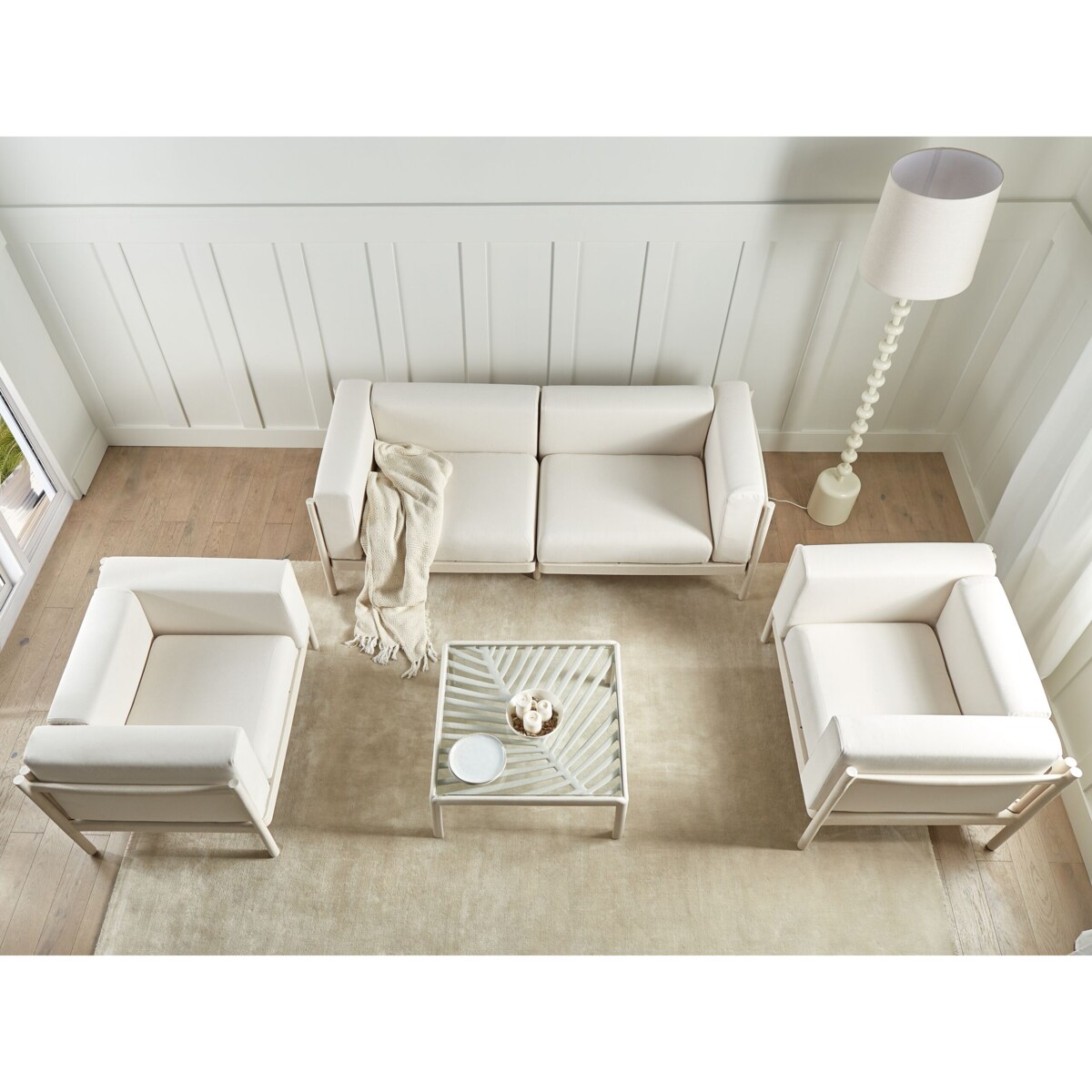 Zestaw ogrodowy ze stolikiem dla 4 osób FERRETTI Jasnobeżowy