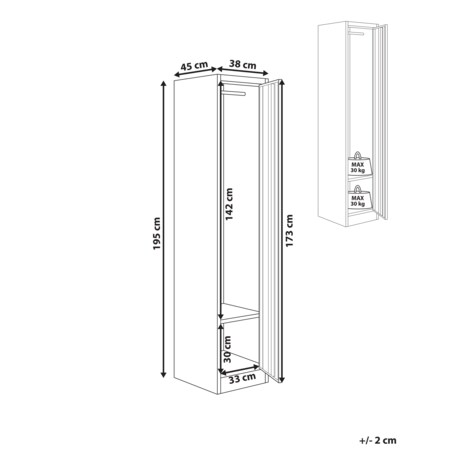 Szafa socjalna ubraniowa jednodrzwiowa ATHLETE Metal Szary/ biały