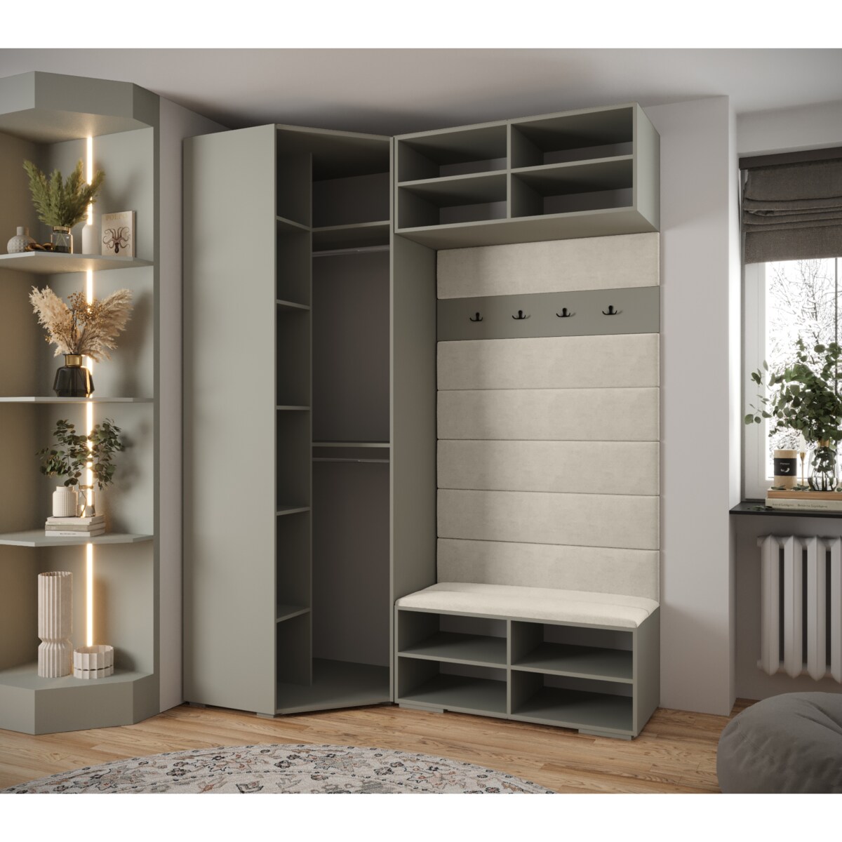 Garderoba do przedpokoju INOVA 3 Z21 kaszmir+złoty+manila02