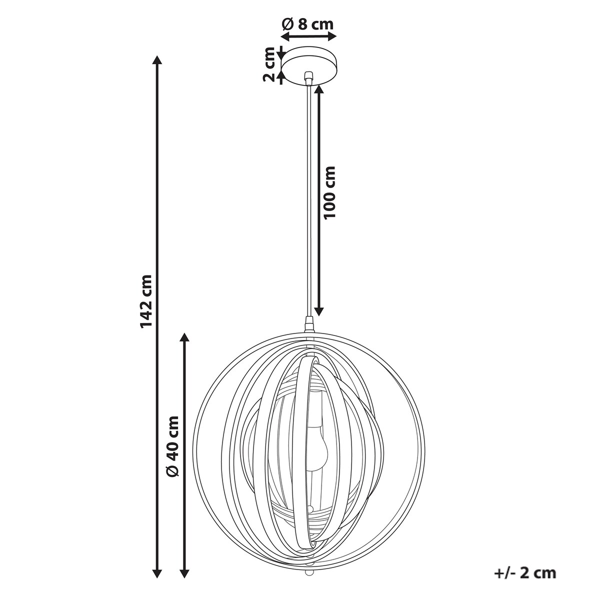 Lampa wisząca MURRELL Drewno topolowe Jasnobrązowy