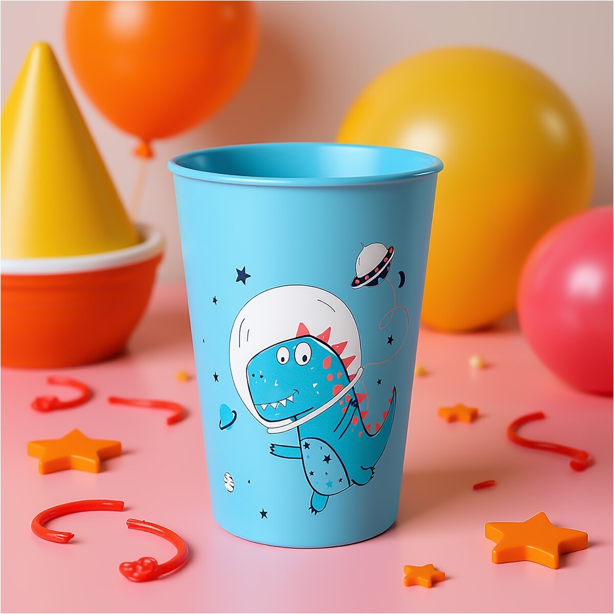 Kubek Dla Dziecka Dziecięcy 250 Ml Plastikowy Dino Niebieski