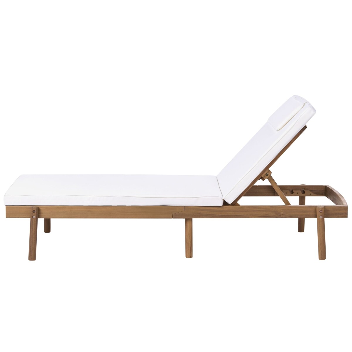 Leżak ogrodowy z poduszką MARCETELLI Drewno akacjowe Biały