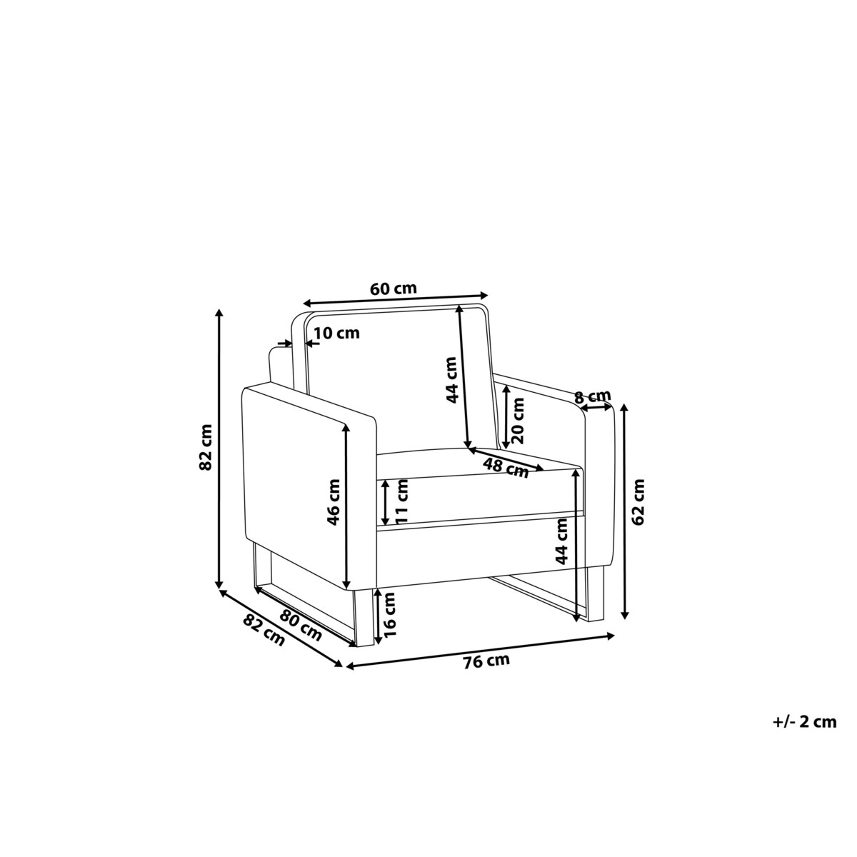 Fotel sztruksowy jasnobrązowy VIND