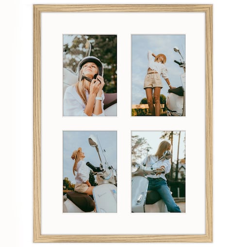 Ramka na 4 zdjęcia 10x15 cm dębowa foto galeria multirama 30x40 cm FRAMAI