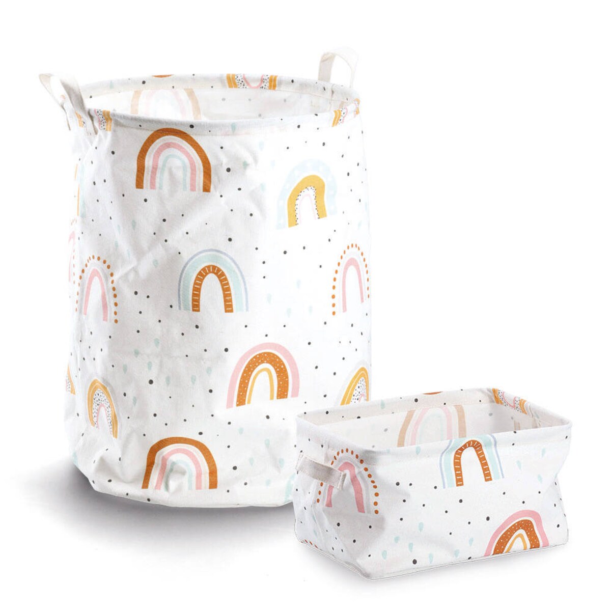 Płócienny kosz z uchwytami RAINBOW, Ø38 x 48