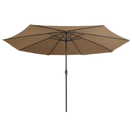 vidaXL Parasol ogrodowy na metalowym słupku, 390 cm, taupe