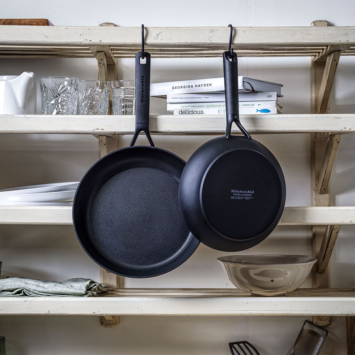 Patelnie ceramiczne 24 cm + 28 cm / KitchenAid