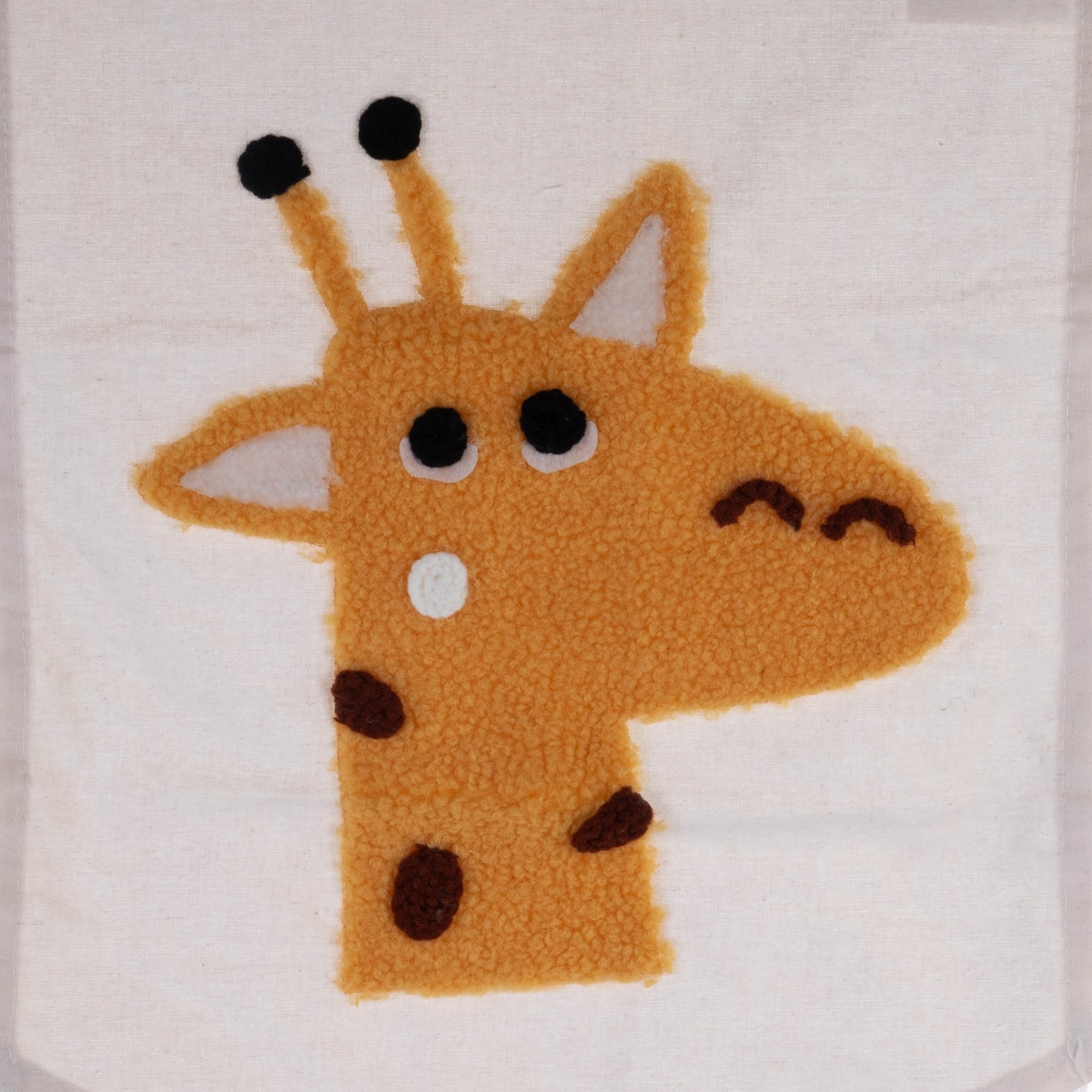 Ozdoba do pokoju dziecka, makatka SAFARI, 70 x 37 cm, kolor pomarańczowy, bawełna, motyw żyrafa