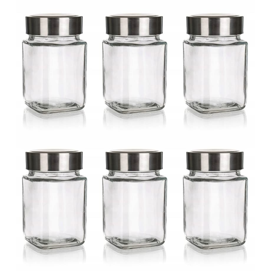 6x POJEMNIK SZKLANY SŁOIK MAŁY NA przyprawy 300 ml do szafki półki kuchni