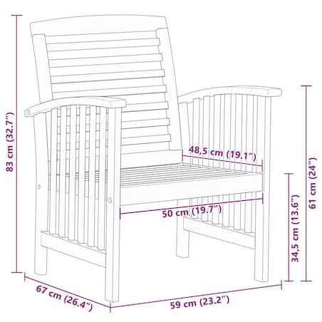 vidaXL Krzesła ogrodowe, 2 szt., lite drewno akacjowe