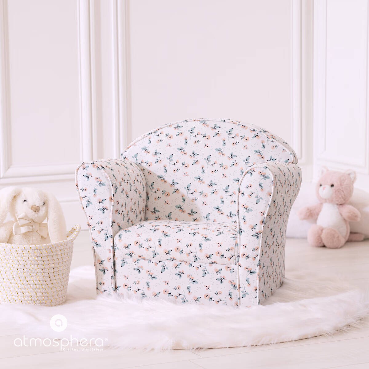Fotel dla dzieci, wzór kwiatów