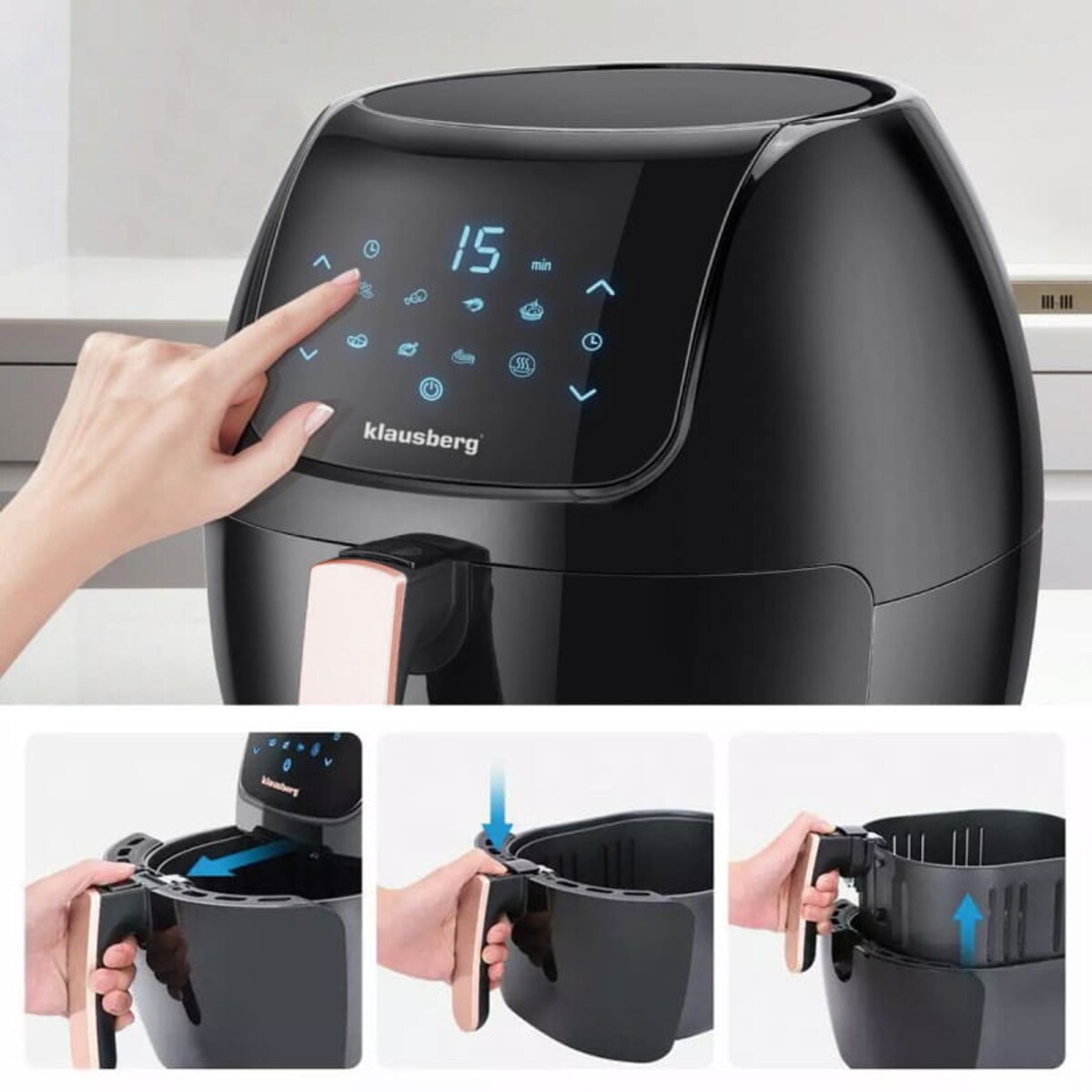 Frytownica beztłuszczowa 7.7L 1800W frytkownica KLAUSBERG Air Fryer