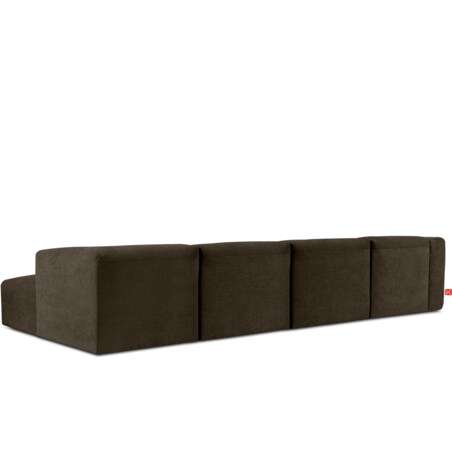 KONSIMO BUFFO Sofa narożna prawa 6-osobowa z wyjątkowo miękkim siedziskiem, kolor brązowy