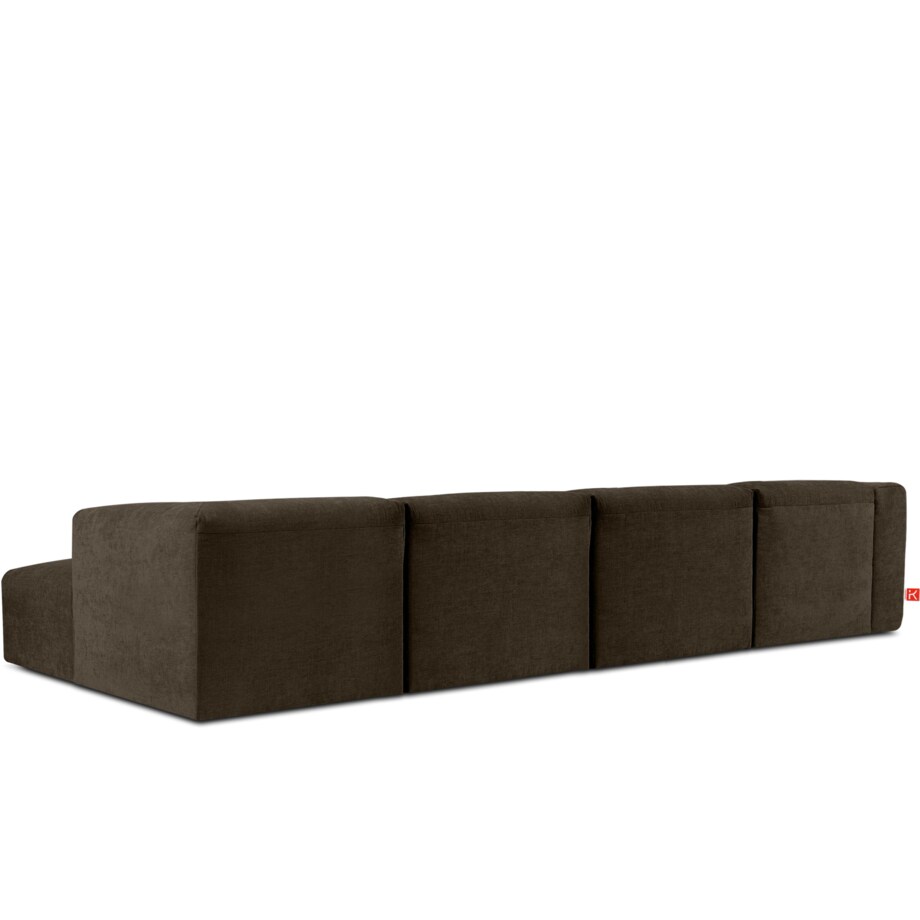 KONSIMO BUFFO Sofa narożna prawa 6-osobowa z wyjątkowo miękkim siedziskiem, kolor brązowy