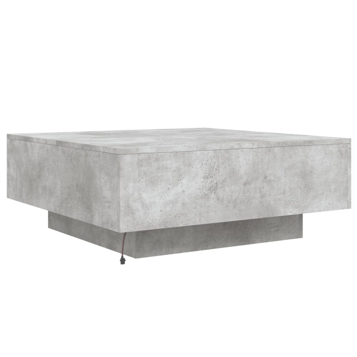 vidaXL Stolik kawowy z podświetleniem LED, szarość betonu, 80x80x31 cm