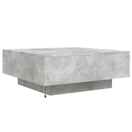 vidaXL Stolik kawowy z podświetleniem LED, szarość betonu, 80x80x31 cm