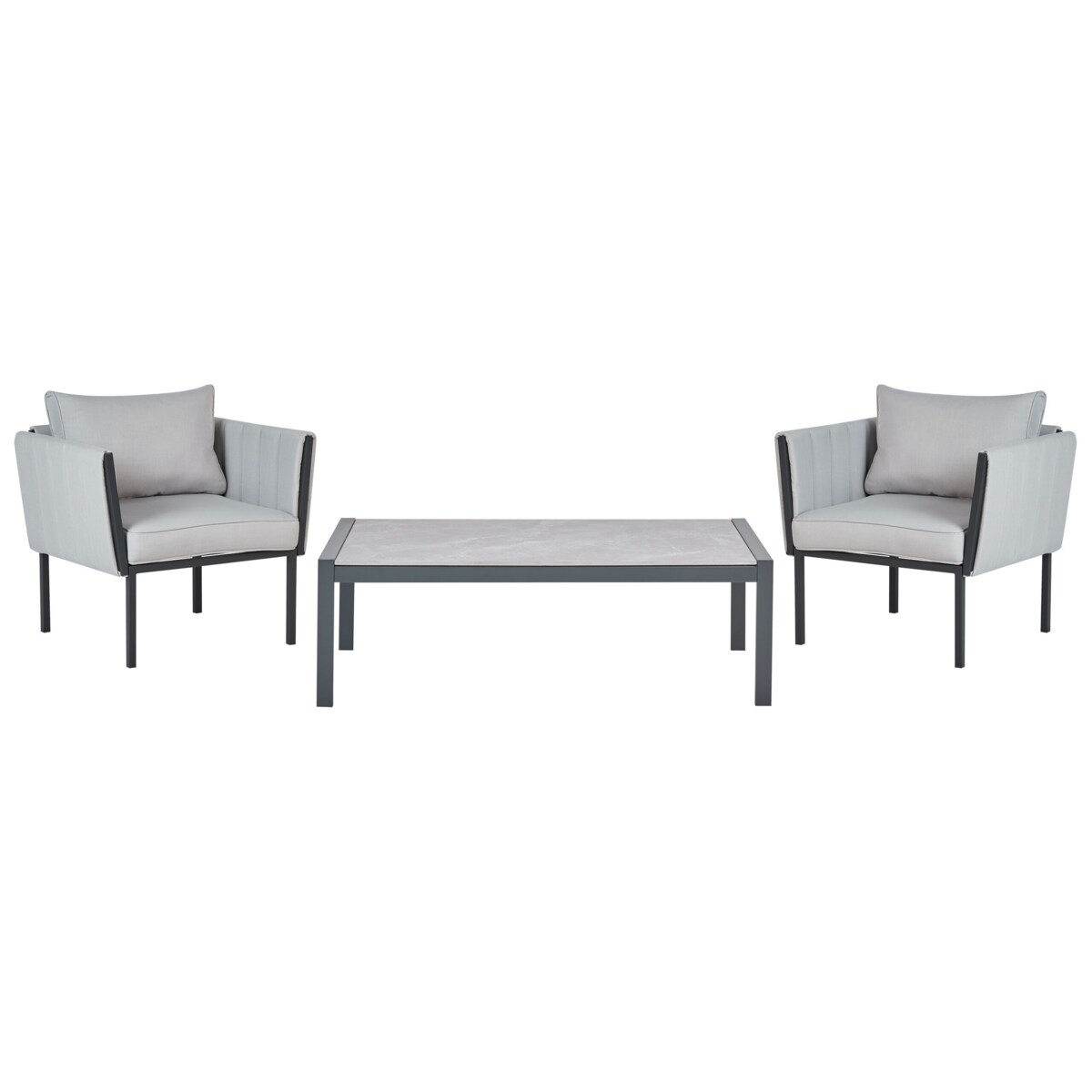 Zestaw ogrodowy ze stolikiem dla 5 osób SKALA Metal Jasnoszary