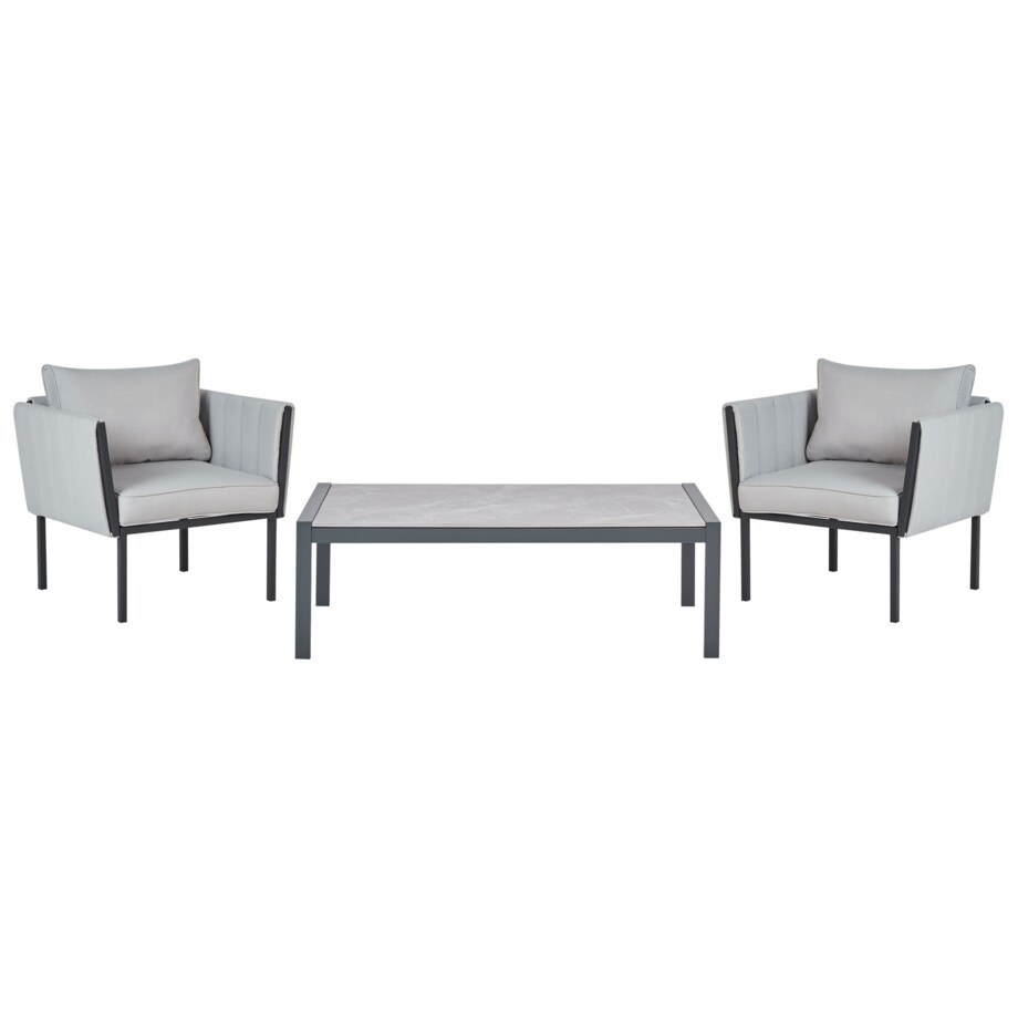 Zestaw ogrodowy ze stolikiem dla 5 osób SKALA Metal Jasnoszary