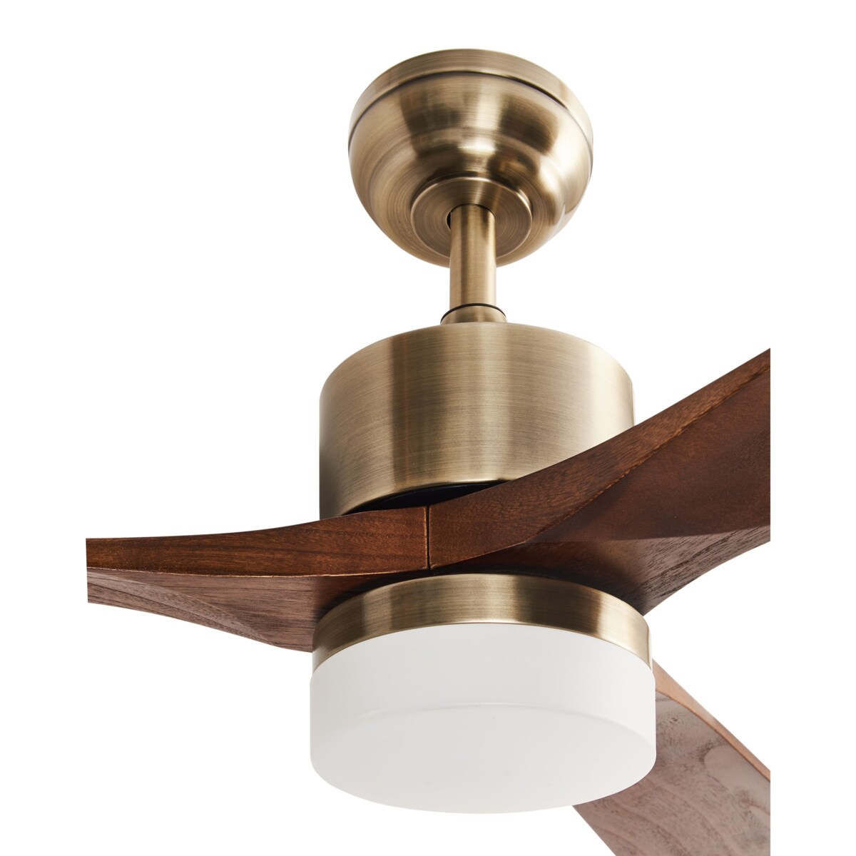 Wentylator sufitowy z lampą ARUWIMI Z pilotem Mosiężny