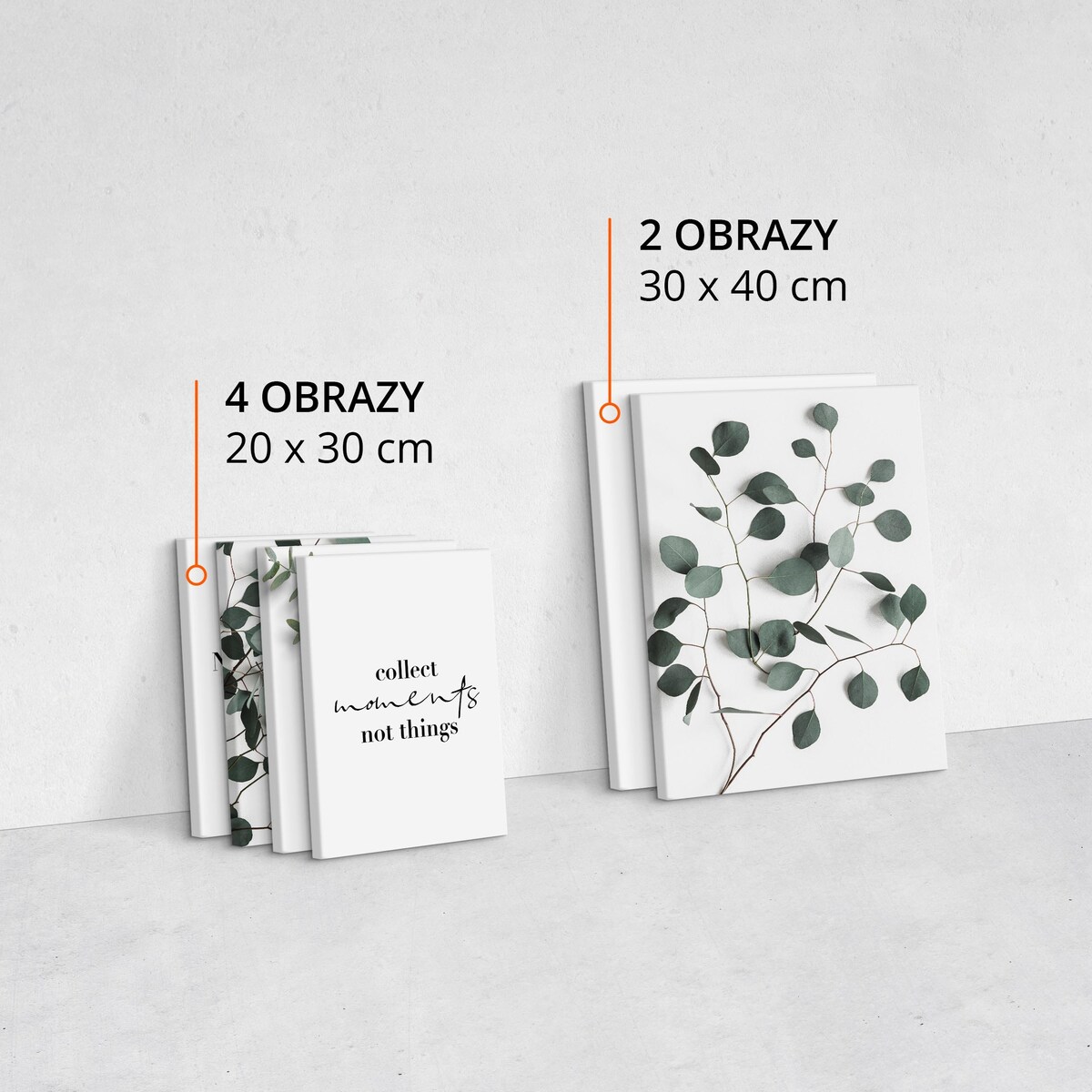 Zestaw Obrazów Drobne Liście EUKALIPTUSA 90x80cm