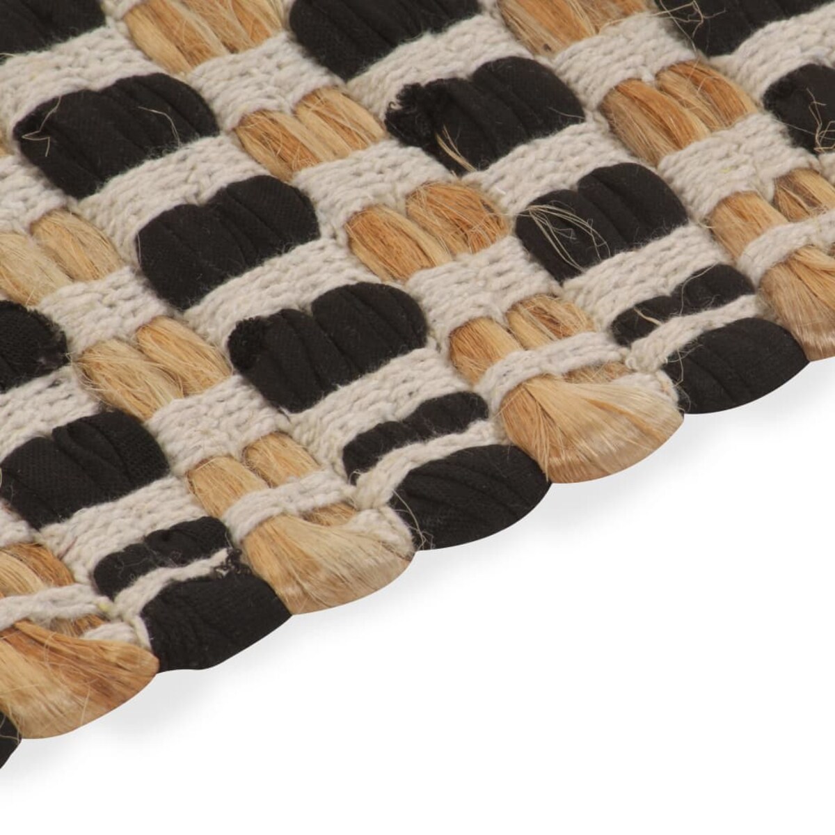 vidaXL Zestaw ręcznie tkanych mat łazienkowych, juta, naturalny czarny