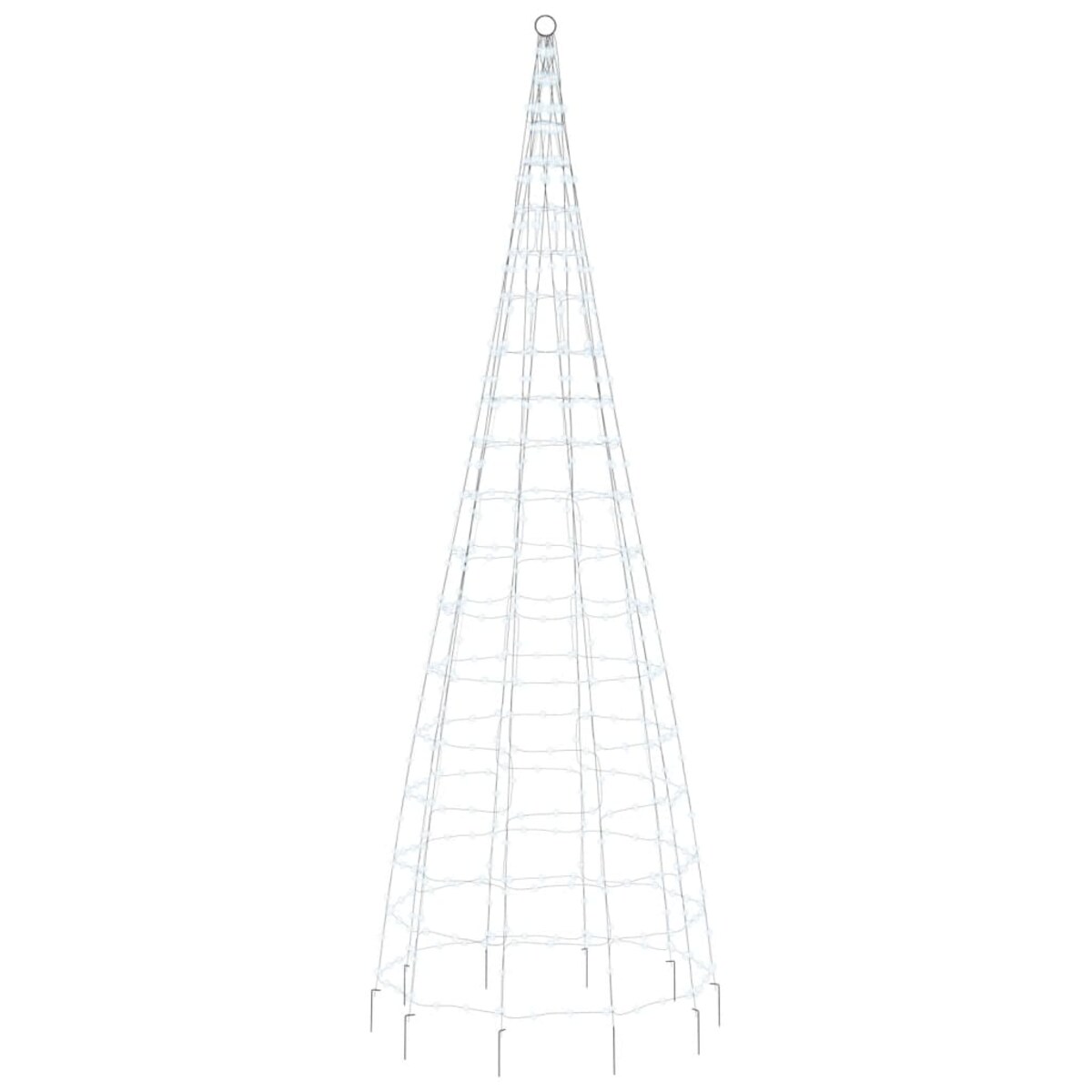 vidaXL Choinka LED na maszcie 550 LED Zimna biel 300 cm