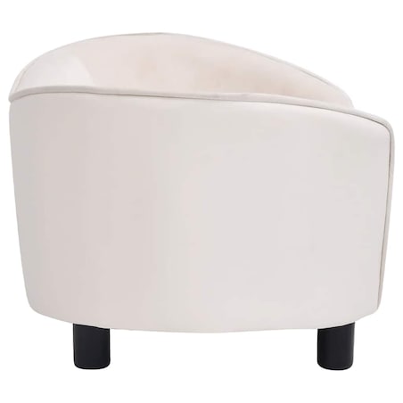 vidaXL Sofa dla psa, kremowa, 69x49x40 cm, plusz i sztuczna skóra