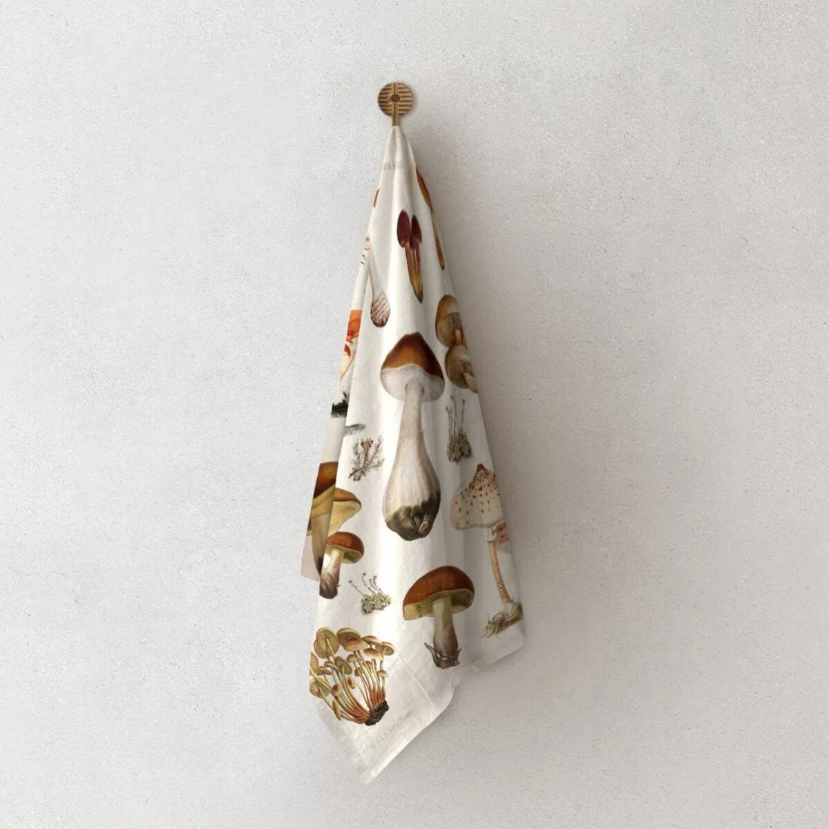 Lniany ręcznik kuchenny - Grzyby