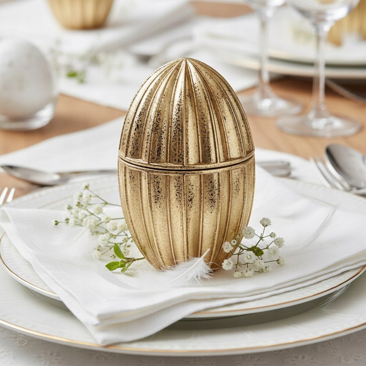 PUZDERKO ZŁOTE POJEMNIK WIELKANOCNY JAJKO NA DROBIAZGI BIŻUTERIĘ MAŁY