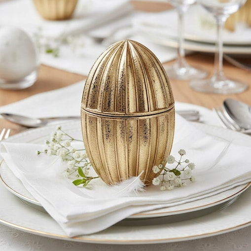 PUZDERKO ZŁOTE POJEMNIK WIELKANOCNY JAJKO NA DROBIAZGI BIŻUTERIĘ MAŁY