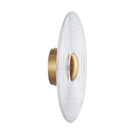 Lampa ścienna HELIOS 30 cm transparentno złota
