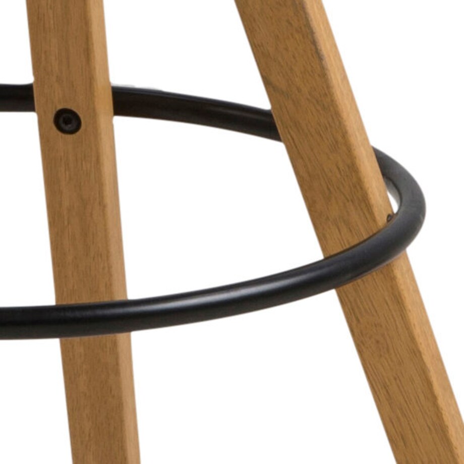 Stołek barowy Dima Melange grey/wood z drewnianymi nogami