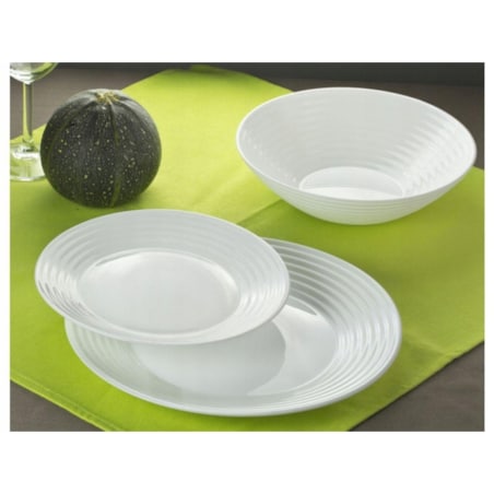 TALERZYKI DESEROWE HARENA białe okrągłe 6szt 19cm talerz na ciasto LUMINARC