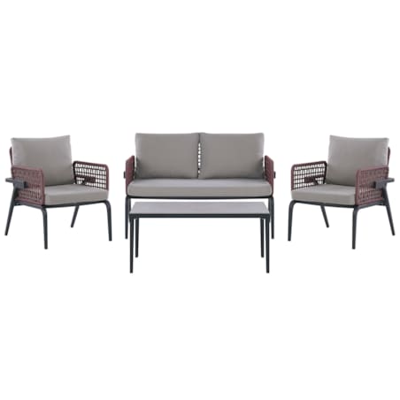 Zestaw ogrodowy ze stolikiem dla 4 osób SCIACCA Metal Szary