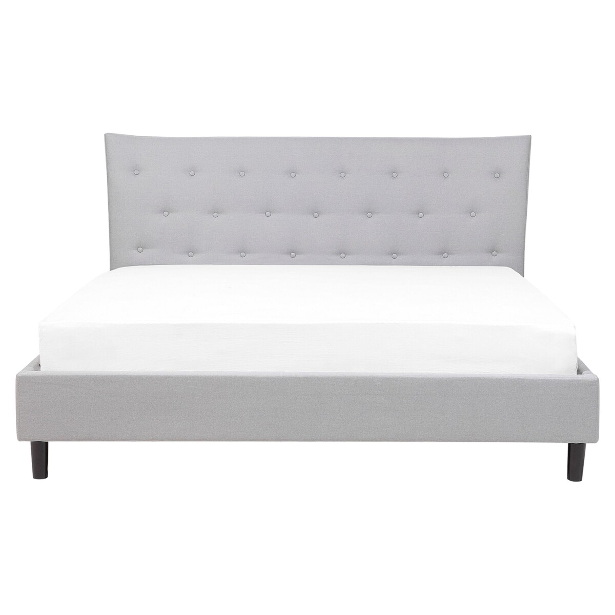 Łóżko tapicerowane 160 x 200 cm jasnoszare SAVERNE