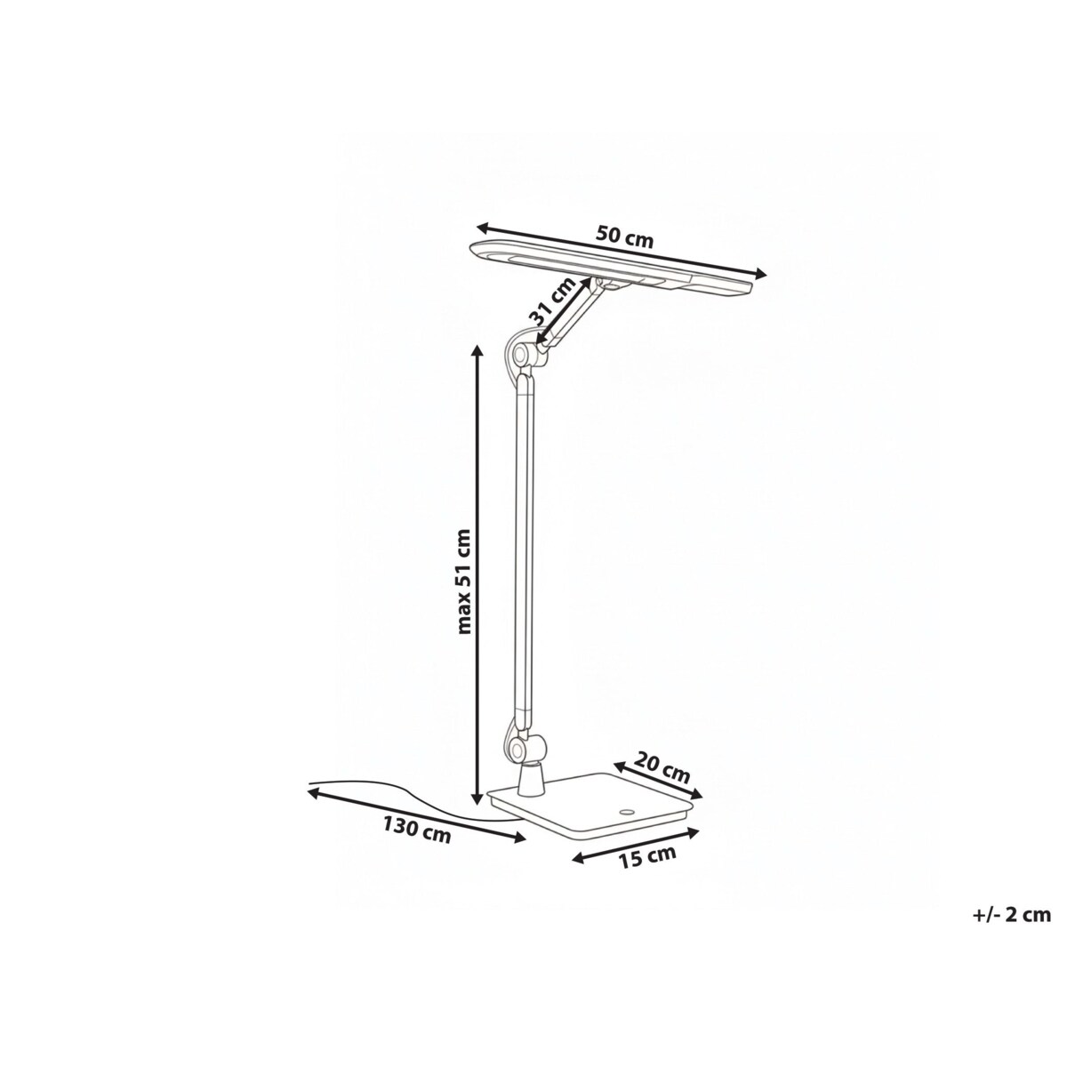 Lampa biurkowa LED SERPENS Ze ściemniaczem Srebrny