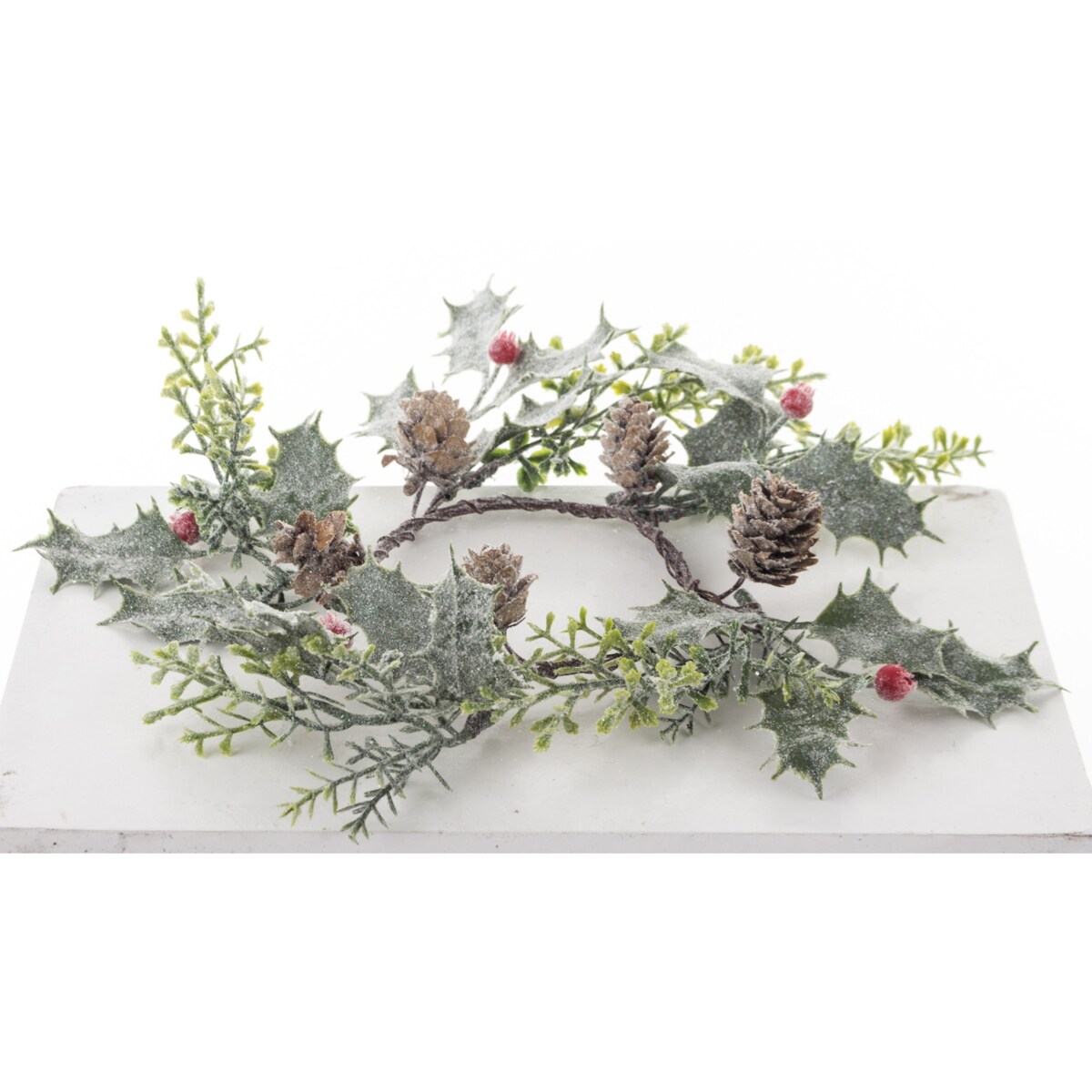 Wianek zimowy 2 szt. ostrokrzew 30x30x5 cm KRISTORN