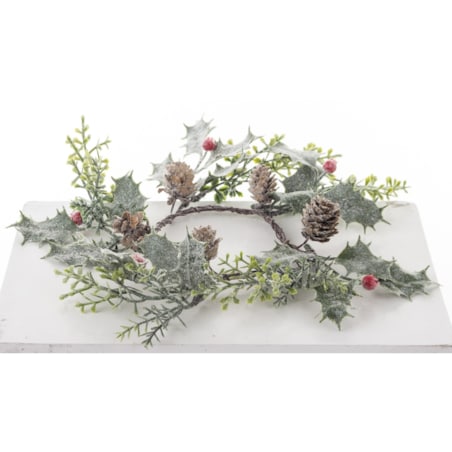 Wianek zimowy 2 szt. ostrokrzew 30x30x5 cm KRISTORN