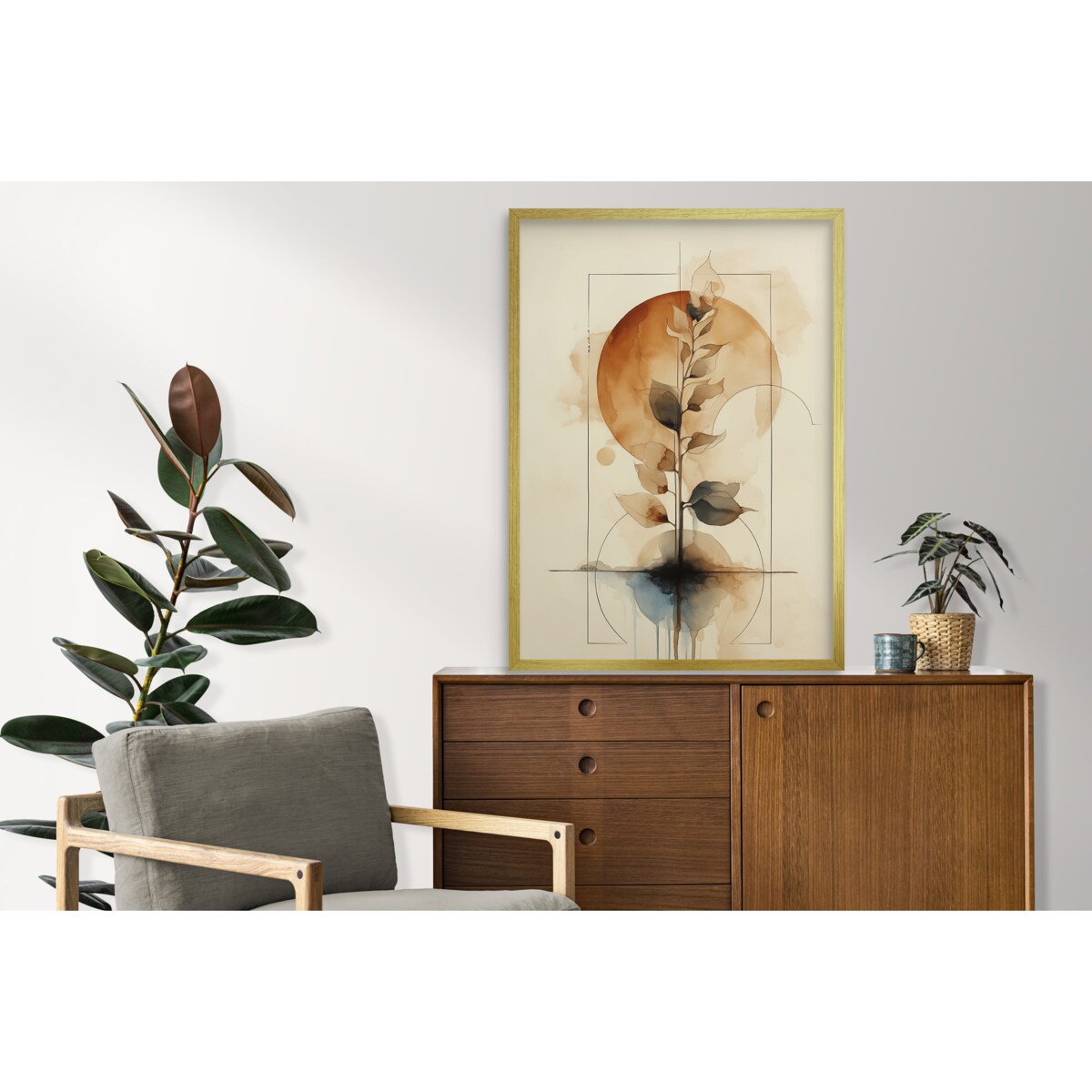 Plakaty na ścianę Beżowe Obrazy w ramie do sypialni salonu 50x70