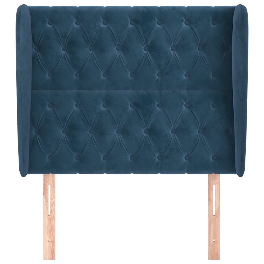 vidaXL Zagłówek uszak, ciemnoniebieski, 93x23x118/128 cm, aksamit