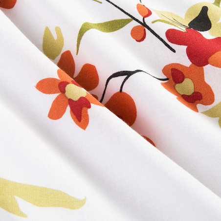 Pościel bawełniana 180x200 Bloome biała w kolorowe kwiaty, Cottonlove