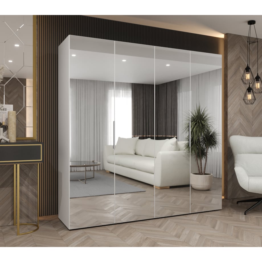 Szafa uchylna otwierana MARBELLA 3 200 wys. 202 cm Biały + u. Kaszmir