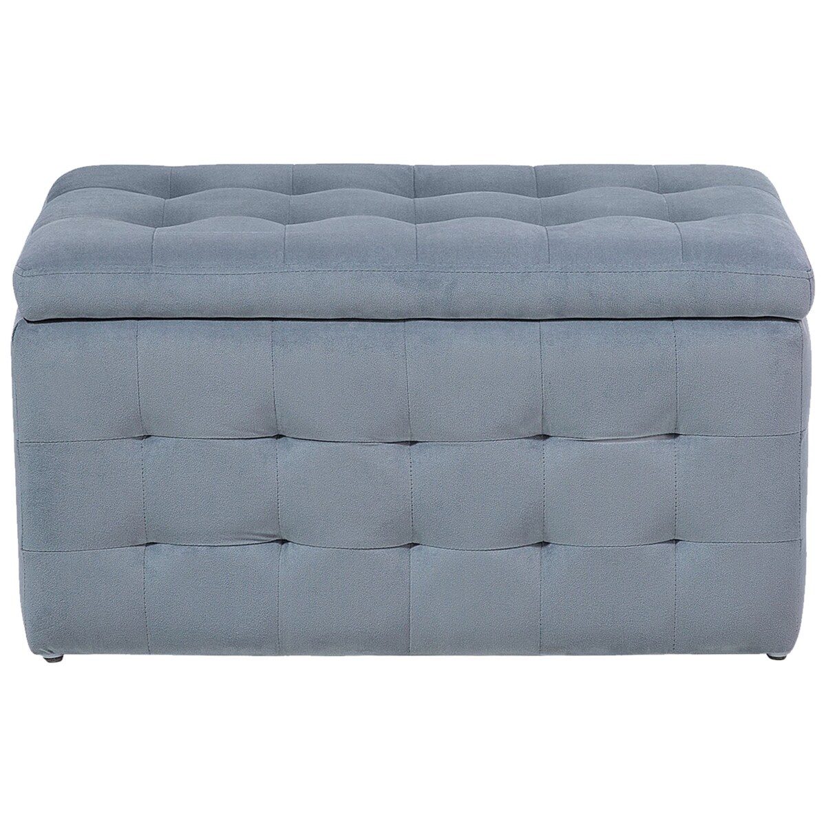 Puf ze schowkiem welurowy szary MICHIGAN