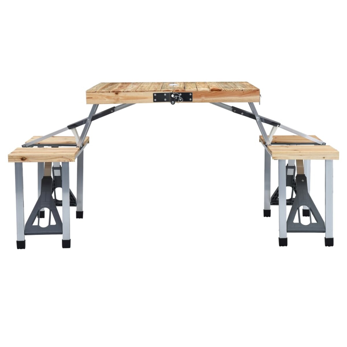 vidaXL Składany stolik turystyczny z 4 siedziskami, stal, aluminium